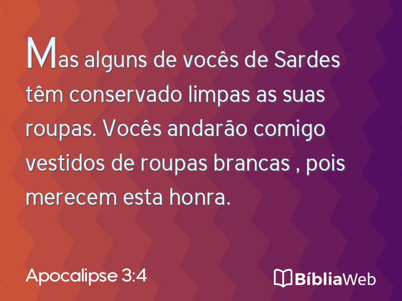Apocalipse 3:4 em imagem para compartilhar