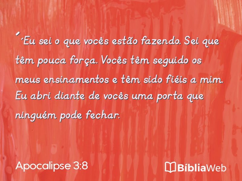 Apocalipse 3:8 em imagem para compartilhar