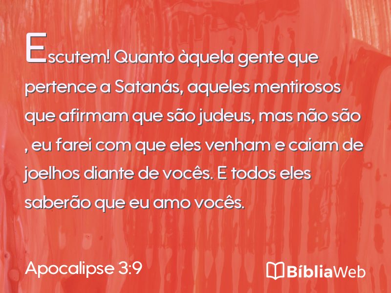 Apocalipse 3:9 em imagem para compartilhar