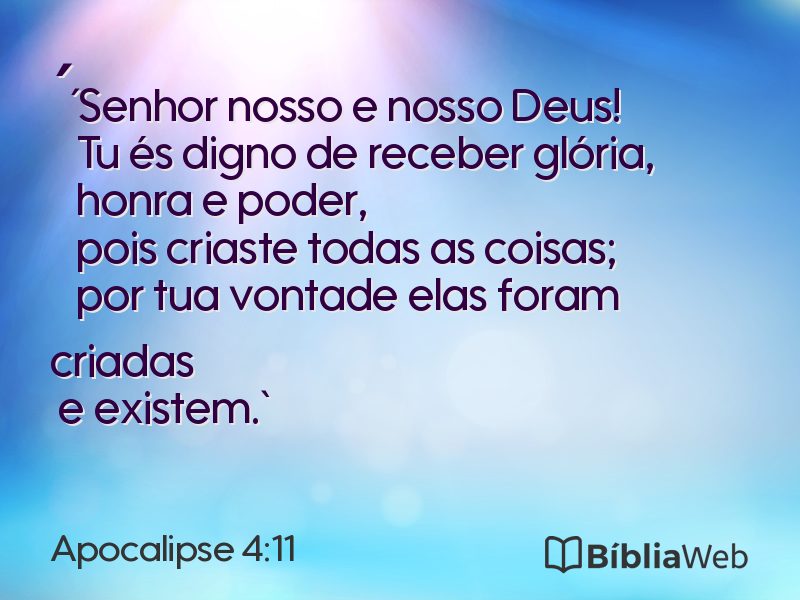 Apocalipse 4:11 em imagem para compartilhar