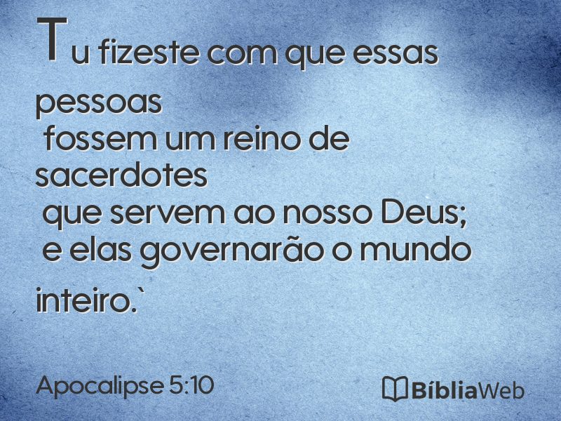 Apocalipse 5:10 em imagem para compartilhar