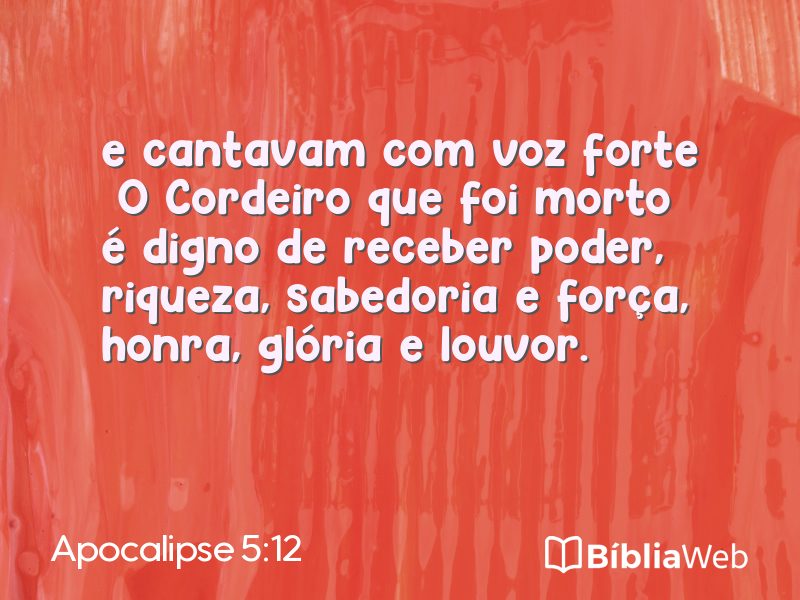 Apocalipse 5:12 em imagem para compartilhar