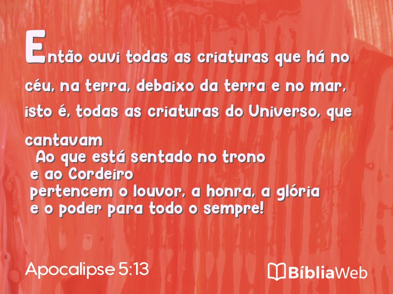 Apocalipse 5:13 em imagem para compartilhar