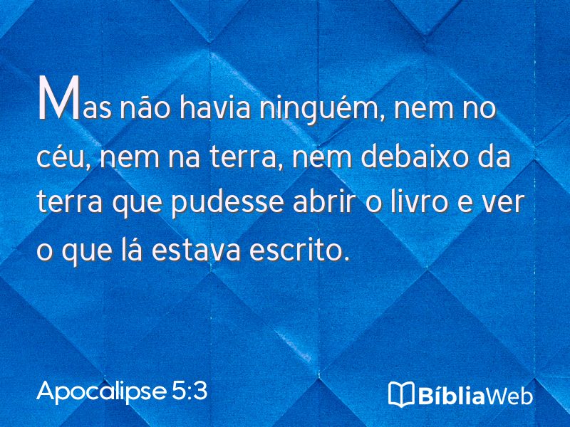 Apocalipse 5:3 em imagem para compartilhar