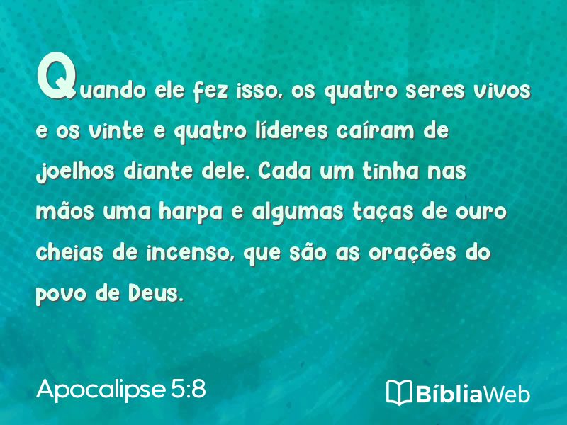 Apocalipse 5:8 em imagem para compartilhar