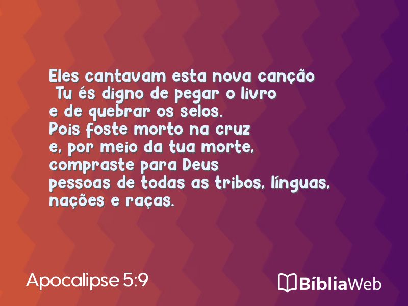 Apocalipse 5:9 em imagem para compartilhar