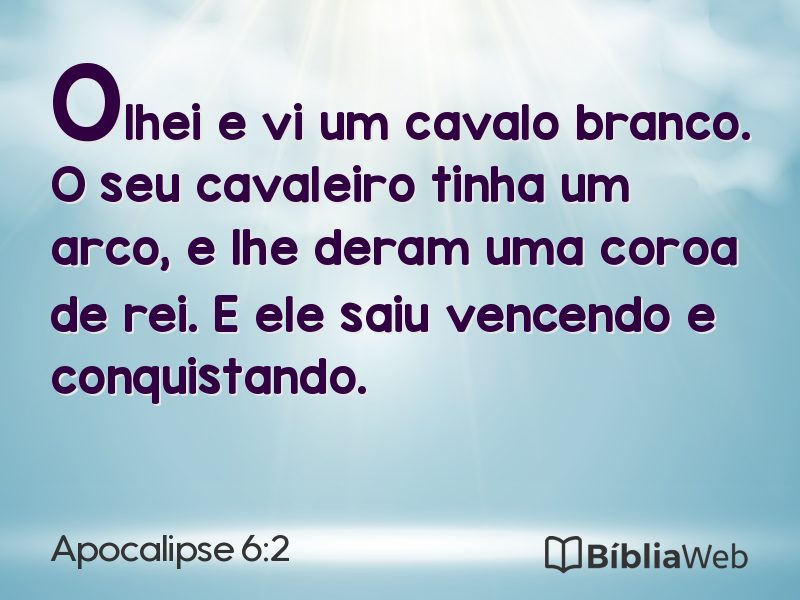 Apocalipse 6:2 em imagem para compartilhar