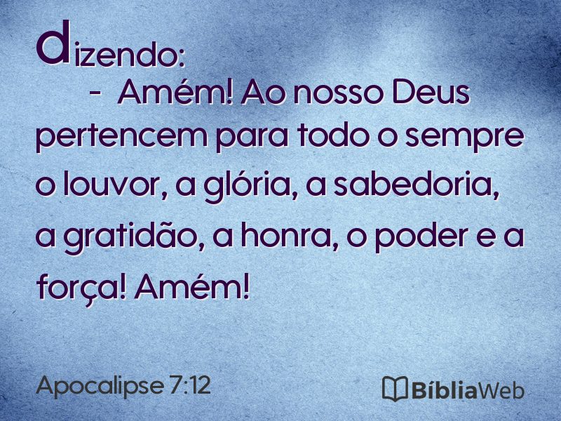 Apocalipse 7:12 em imagem para compartilhar