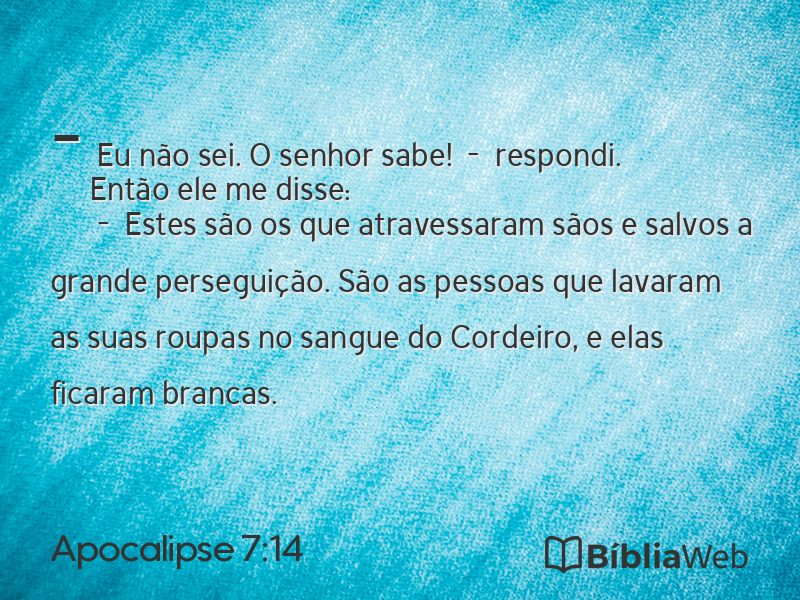Apocalipse 7:14 em imagem para compartilhar