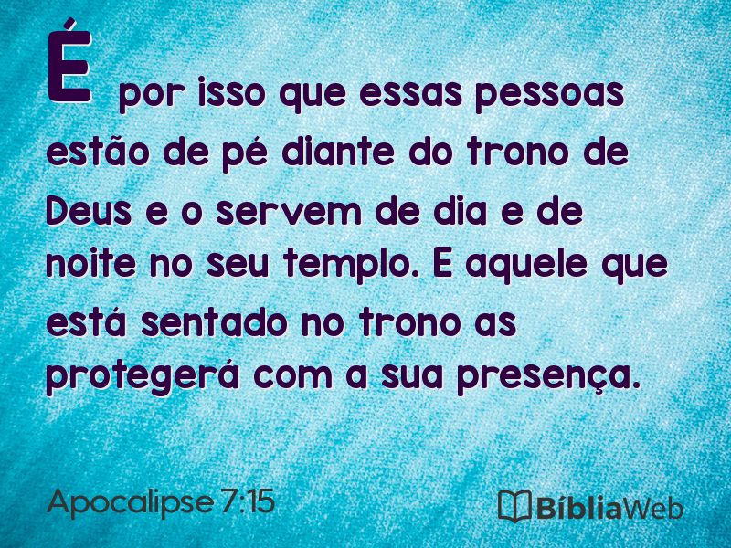 Apocalipse 7:15 em imagem para compartilhar
