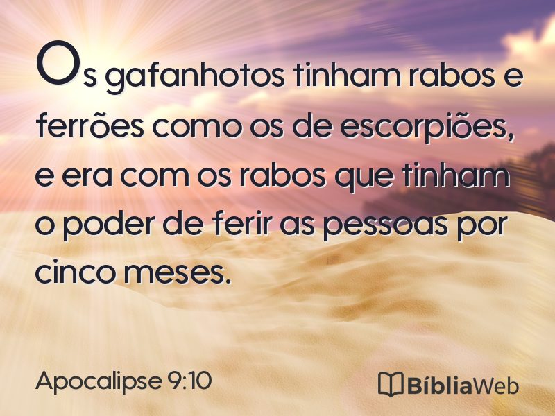 Apocalipse 9:10 em imagem para compartilhar