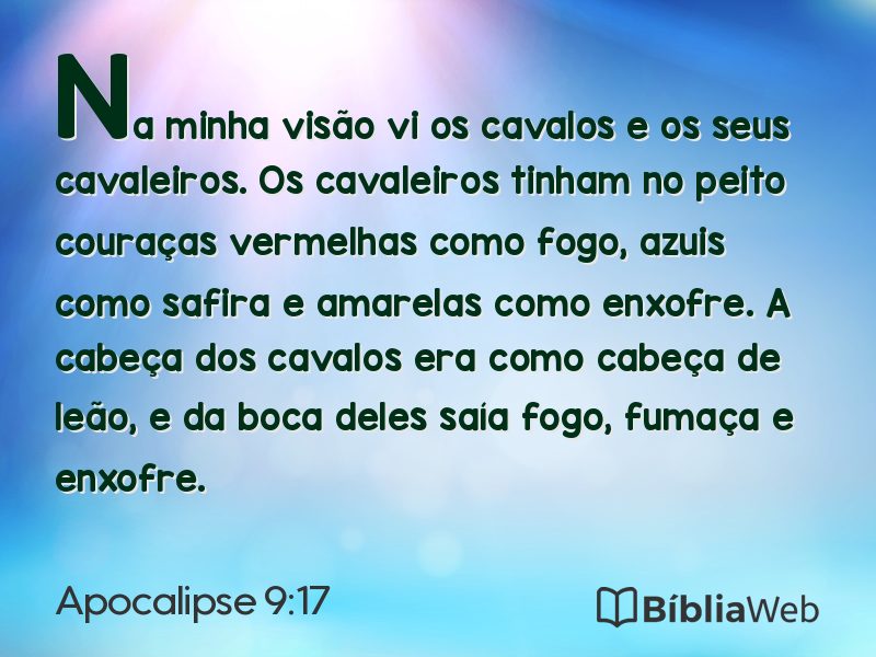 Apocalipse 9:17 em imagem para compartilhar