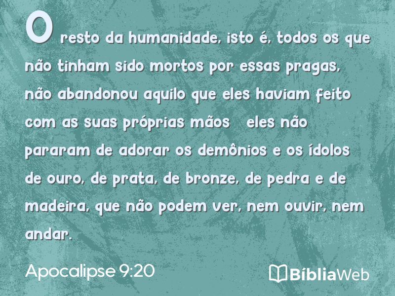 Apocalipse 9:20 em imagem para compartilhar