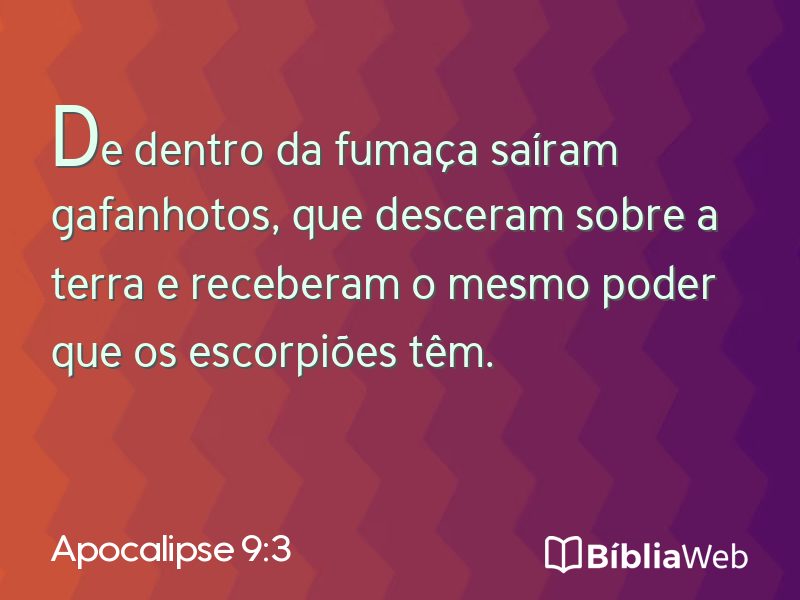 Apocalipse 9:3 em imagem para compartilhar