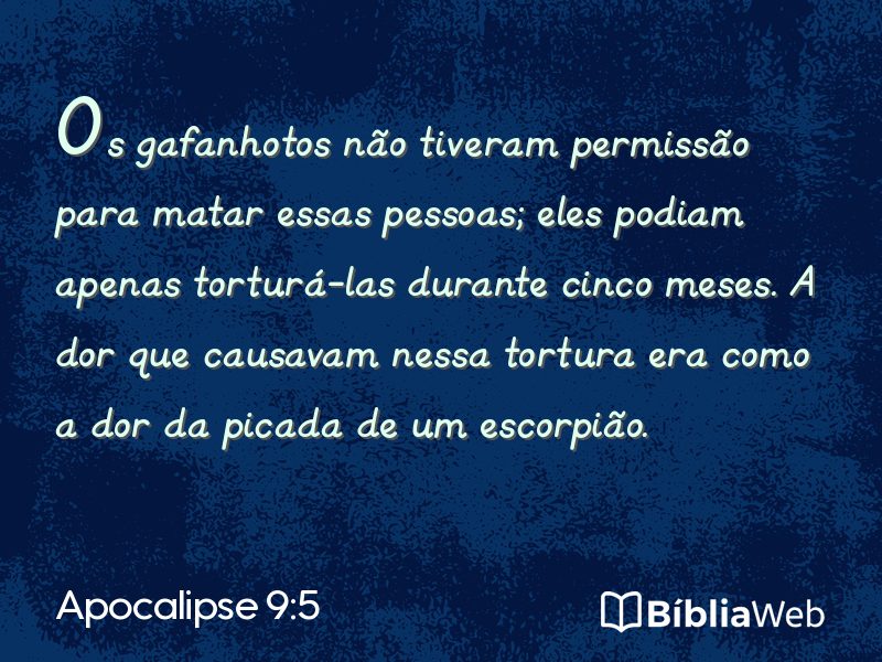 Apocalipse 9:5 em imagem para compartilhar