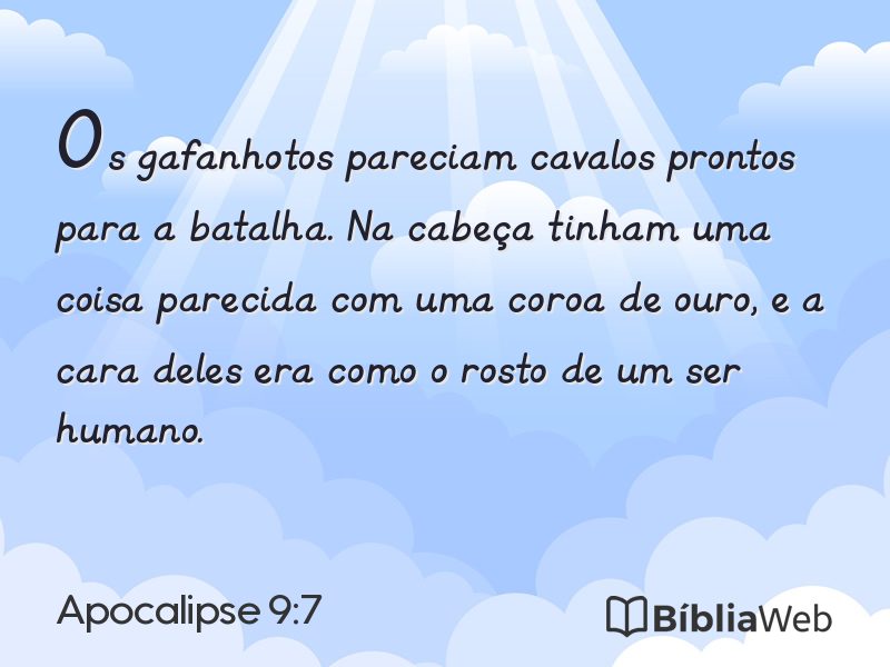 Apocalipse 9:7 em imagem para compartilhar