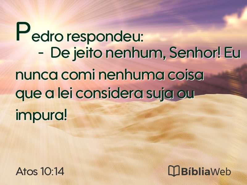 Atos 10:14 em imagem para compartilhar