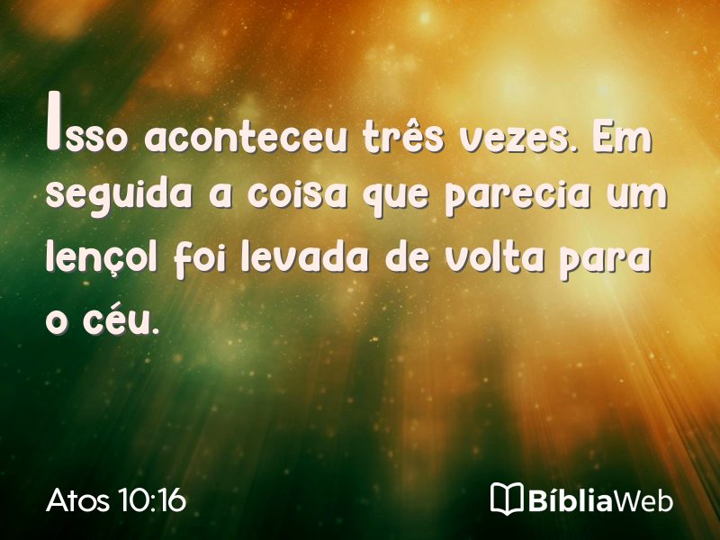 Atos 10:16 em imagem para compartilhar