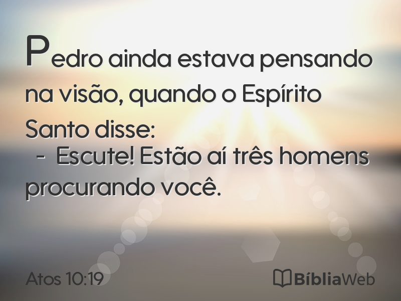 Atos 10:19 em imagem para compartilhar
