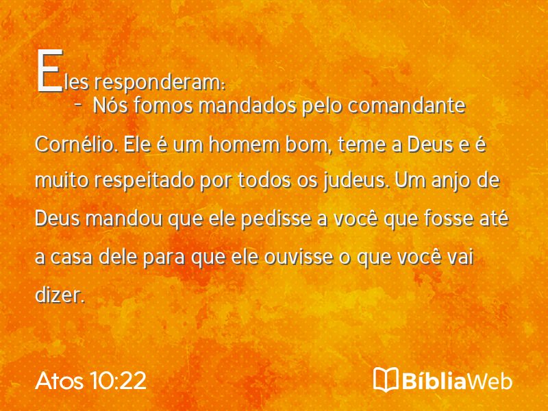 Atos 10:22 em imagem para compartilhar