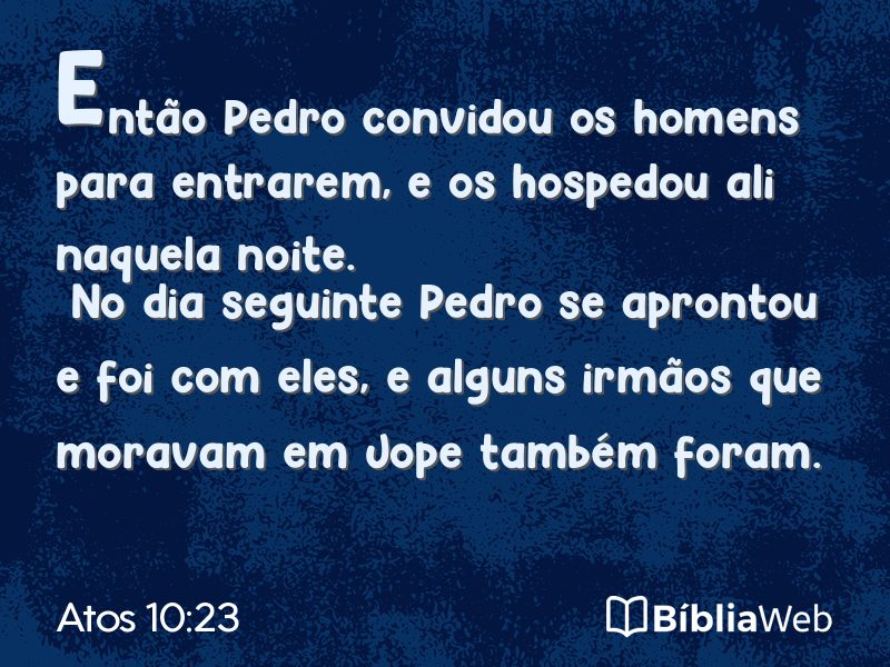 Atos 10:23 em imagem para compartilhar