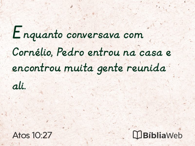 Atos 10:27 em imagem para compartilhar