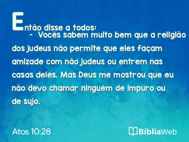 Atos 10:28 em imagem para compartilhar