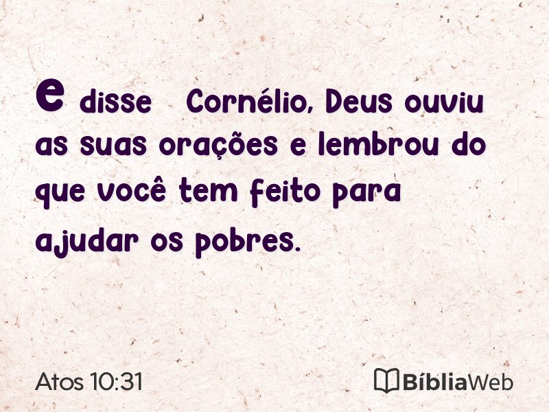 Atos 10:31 em imagem para compartilhar