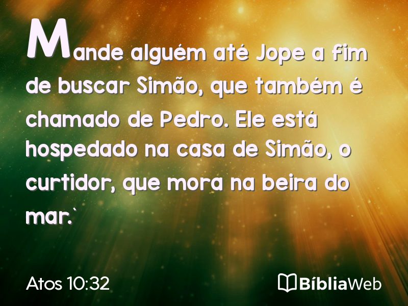 Atos 10:32 em imagem para compartilhar