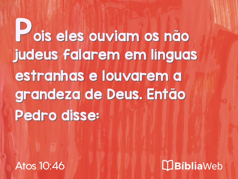 Atos 10:46 em imagem para compartilhar