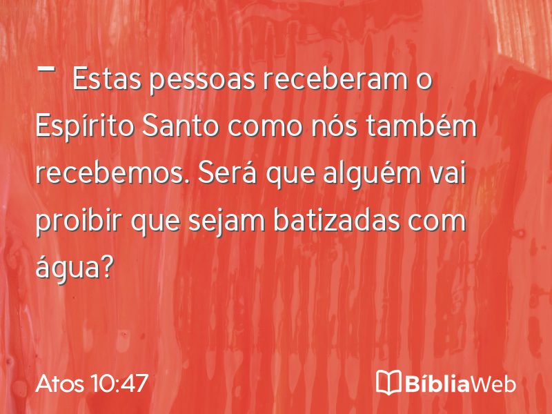 Atos 10:47 em imagem para compartilhar
