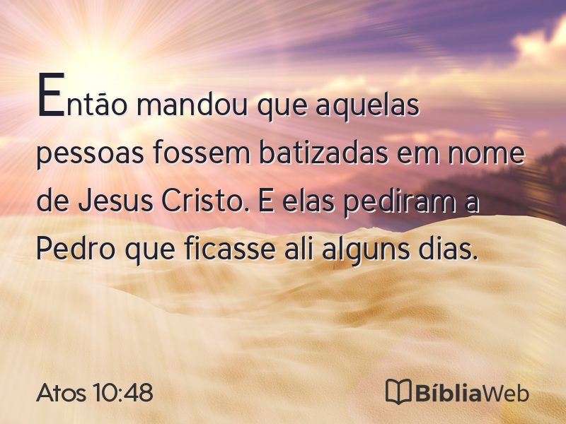 Atos 10:48 em imagem para compartilhar