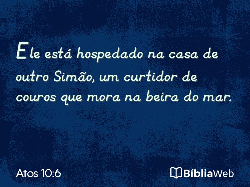 Atos 10:6 em imagem para compartilhar