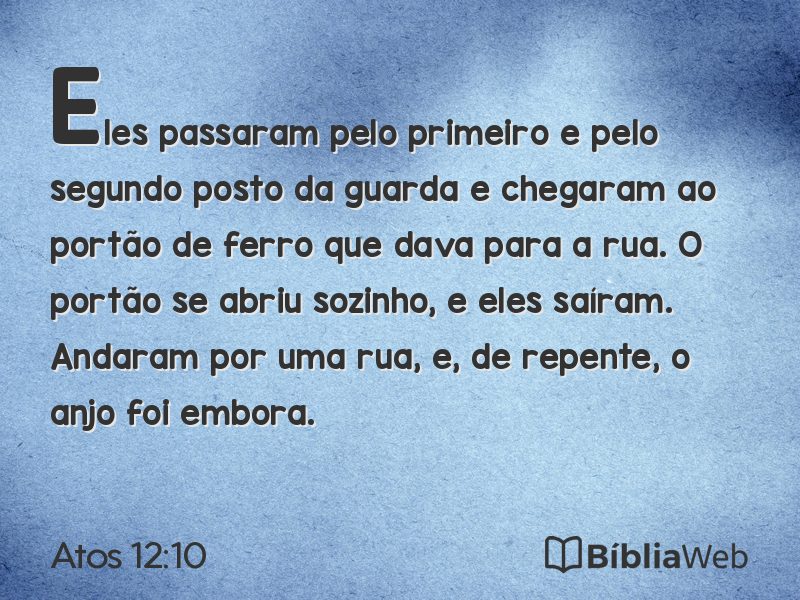 Atos 12:10 em imagem para compartilhar