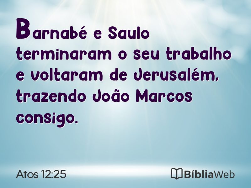 Atos 12:25 em imagem para compartilhar