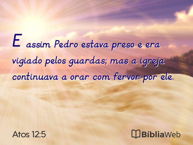 Atos 12:5 em imagem para compartilhar
