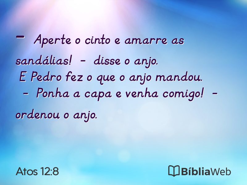 Atos 12:8 em imagem para compartilhar