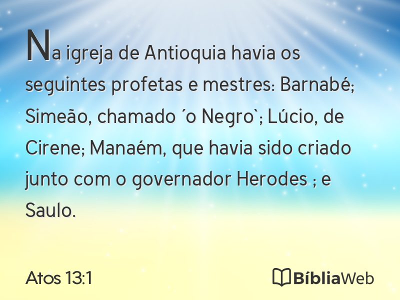 Atos 13:1 em imagem para compartilhar