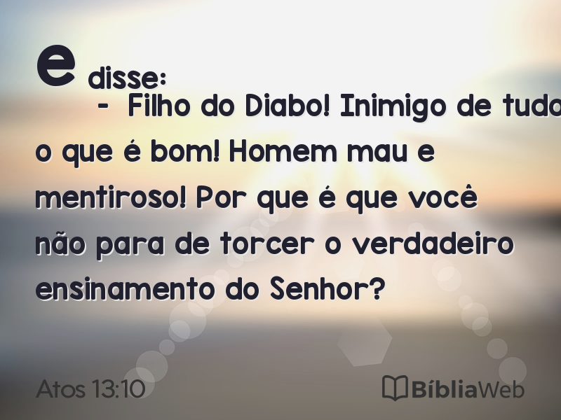 Atos 13:10 em imagem para compartilhar