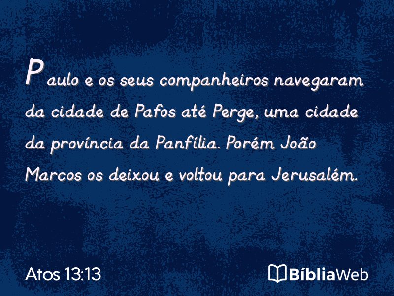 Atos 13:13 em imagem para compartilhar