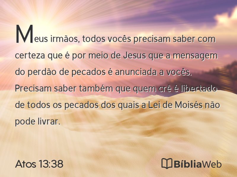 Atos 13:38 em imagem para compartilhar