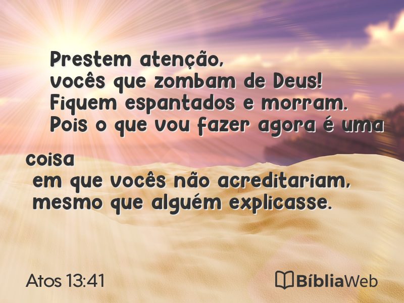 Atos 13:41 em imagem para compartilhar