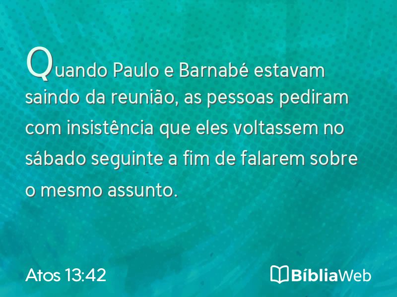 Atos 13:42 em imagem para compartilhar