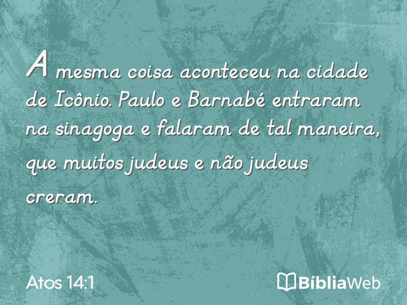 Atos 14:1 em imagem para compartilhar