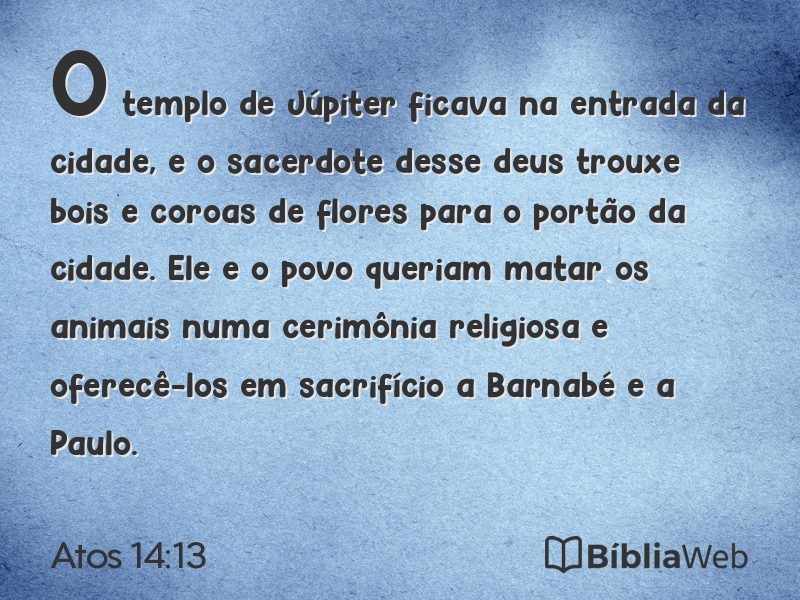 Atos 14:13 em imagem para compartilhar