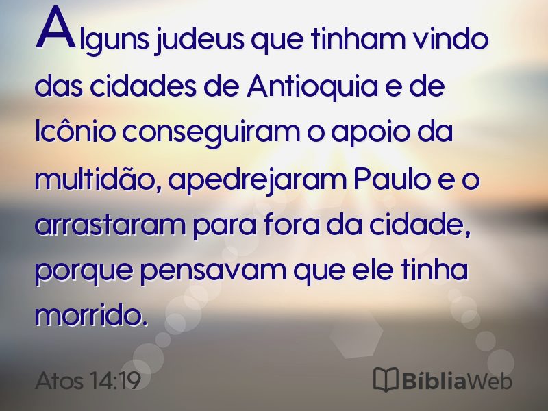 Atos 14:19 em imagem para compartilhar