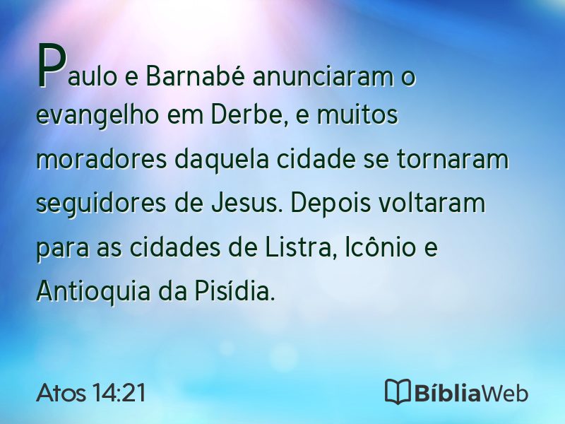 Atos 14:21 em imagem para compartilhar