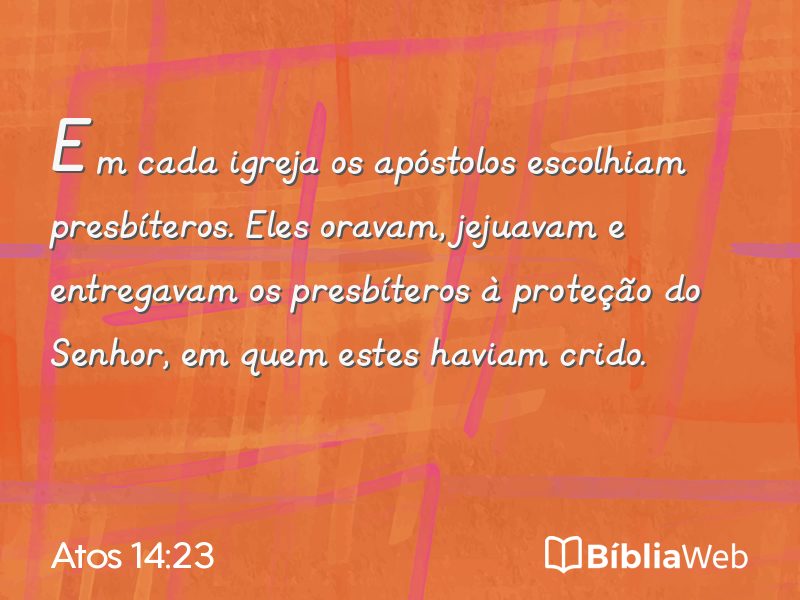 Atos 14:23 em imagem para compartilhar