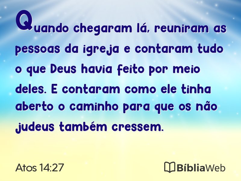 Atos 14:27 em imagem para compartilhar