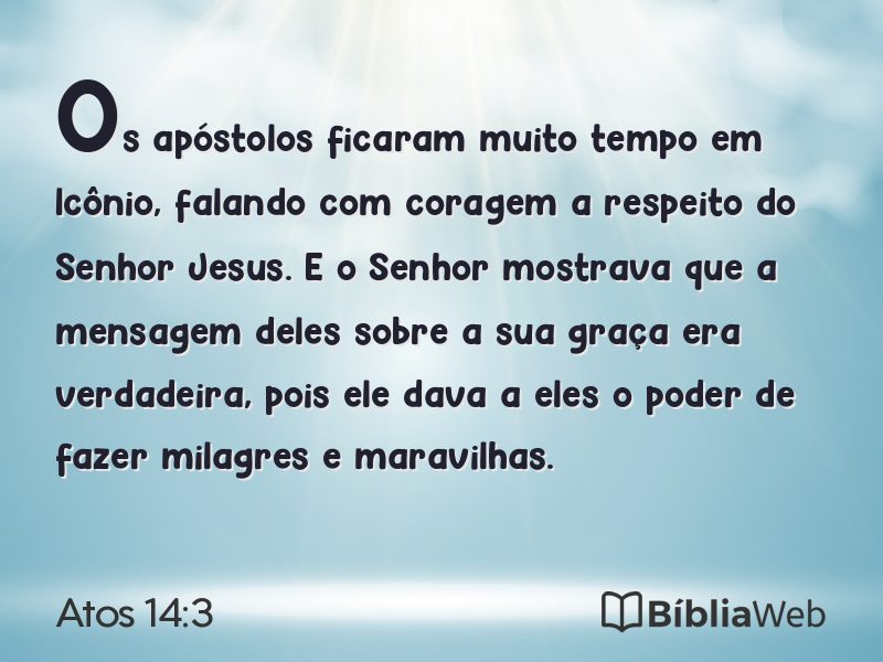 Atos 14:3 em imagem para compartilhar